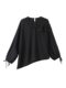 Septiembre MOMO Camisa de gasa para mujeres 2025 Spring elegante Elegante Lace Pearl Pearl Garneal Micro-Exexposed Shoulder Camiseta de manga larga