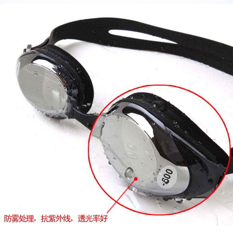 The degree of water and underwater is the same, no halo, flat electroplating myopia swimming goggles, 200°-800° for children and adults