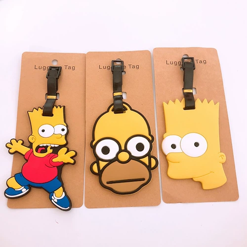Багажный бренд ПВХ мягкая резиновая тега Анимация Симпсон Аниме подпись аниме