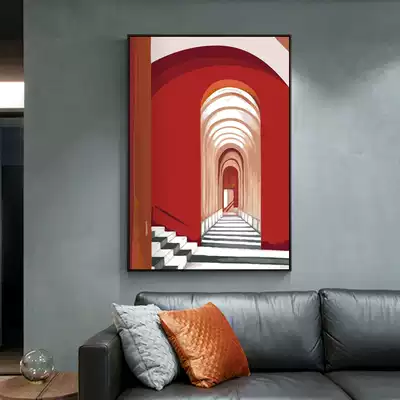 DIY coloring digital oil painting Oil painting Nordic living room aisle entrance vertical version of American decorative painting Three-dimensional art