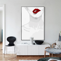 DIY digital oil painting ins figures oil color painting Nordic modern living room bedroom porch decorative painting beauty red lips