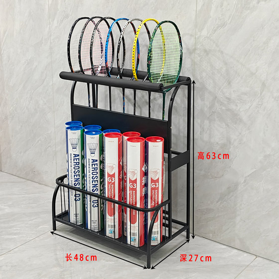 Iron Art Badminton Racket Storage Rack, Multi-Layer Racket and Tube Storage Rack, Punch-Free Tennis Racket Display Rack for the Gym