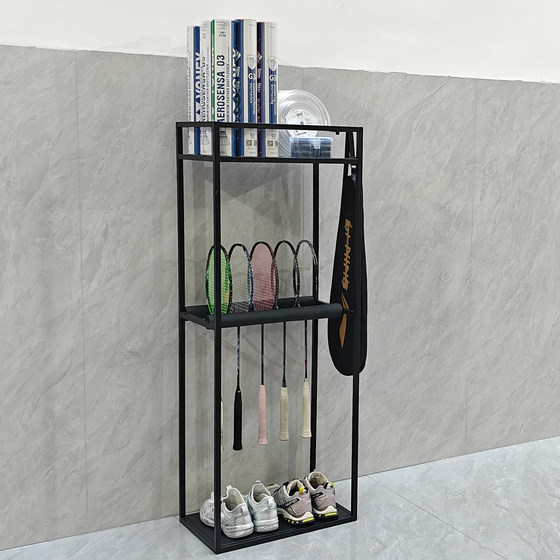 Badminton Racket Storage Rack, Tennis Racket Universal Sports Equipment Storage Rack, Multi-Layer Floor-Standing Display Rack, Ball Bucket Rack