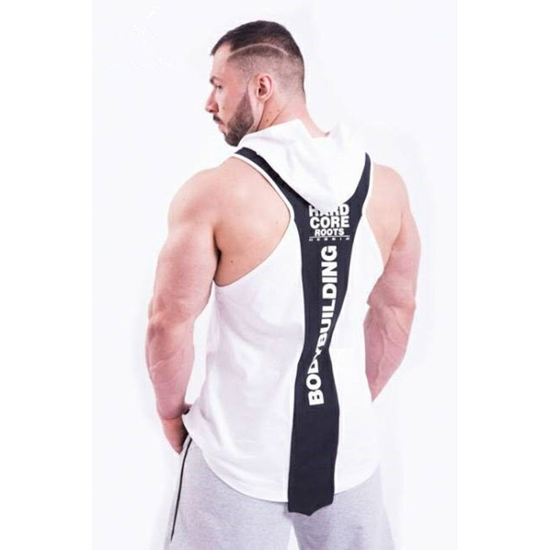 New cơ bắp anh em thể thao Vest nam trùm đầu tập thể dục Vest tay áo cotton Cotton Vest - Áo thể thao áo khoác the thao adidas