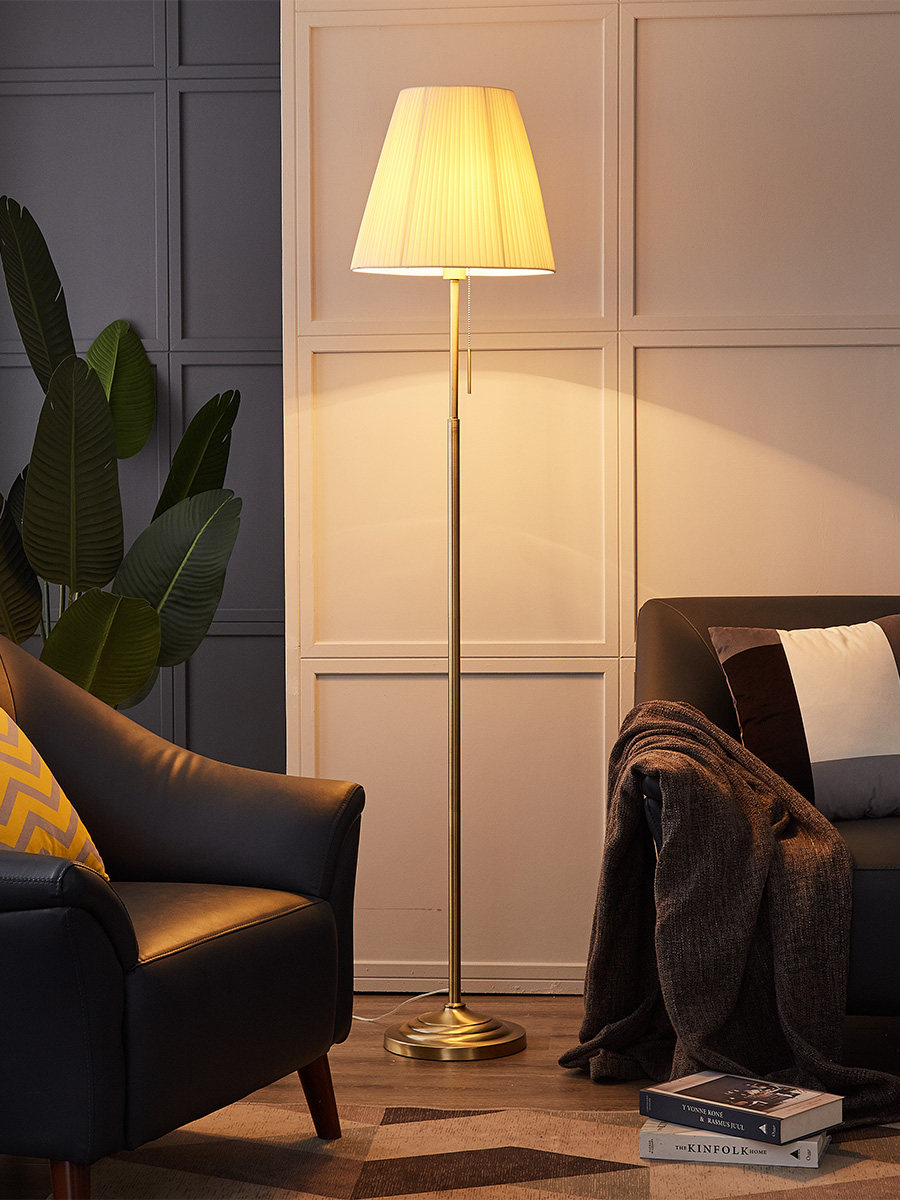 French Cream Style Floor Lamp Pleated American Retro Light Luxury Living Room Girls Room Nordic Style Table Lamp Floor Lamp