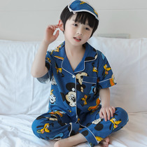 2021 New Mickey Donald Duck Boys Pajamas Cotton Short Sleeve Pants Children Cute Big and Small Children Home Clothes