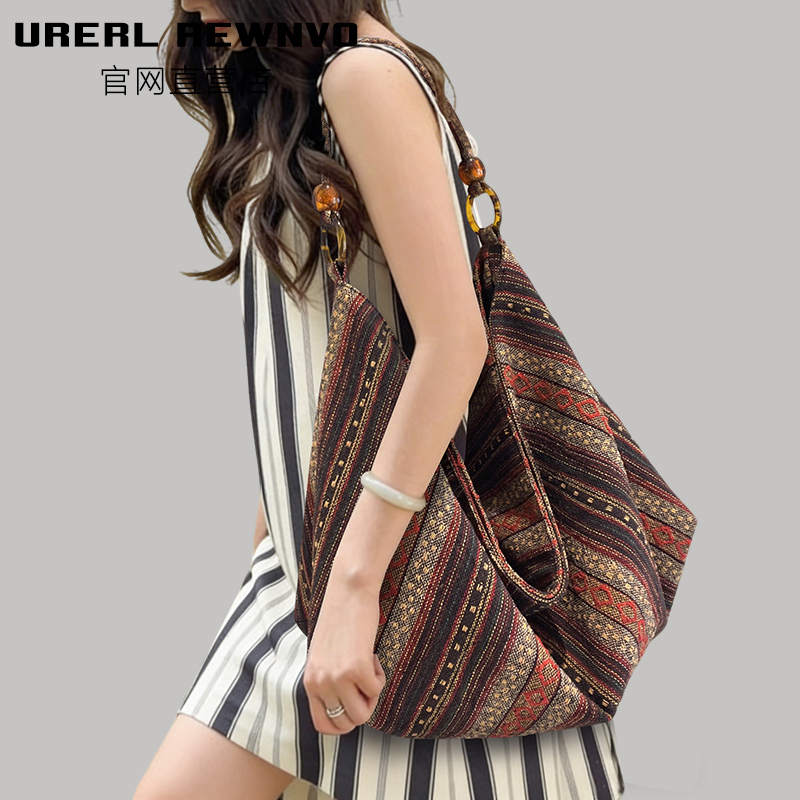 Urerl Rewnvo Ethnic Style Canvas Tote Bag 2026 New Style Bohemian Large Capacity Lazy Shoulder Bag Urerl Rewnvo Ethnic Style Canvas Tote Bag 2026 New Style Bohemian Large Capacity Lazy Shoulder Bag