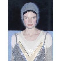 (Close for clearance 30% off non-refundable) Cute and playful ~ Mohair blended knitted face cap