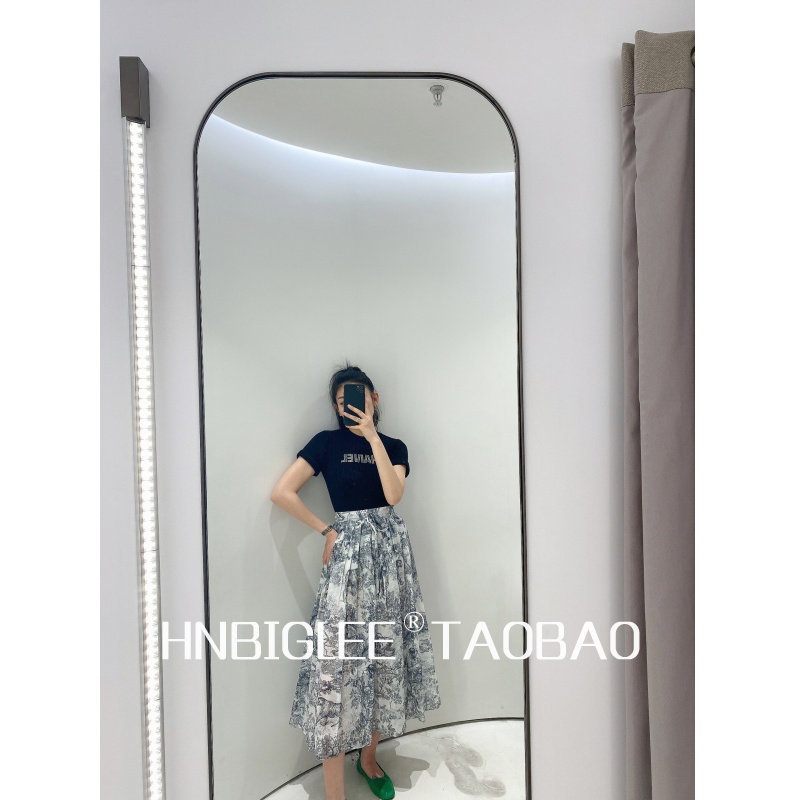 HNBIGLEE 2021 new sketch HD version of Yiju forest print light cotton two-piece skirt