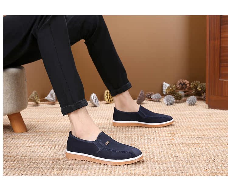 Mùa xuân mới đôi giày nam đế bệt đế bằng giày đế bằng giày đạp giày học sinh giày chống trượt thấp để giúp giày nam giày sục thể thao