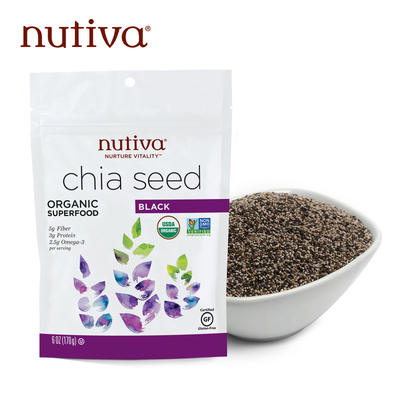 Nutiva优缇 进口有机黑奇亚籽 170g*1袋chia seed代餐饱腹秀马甲