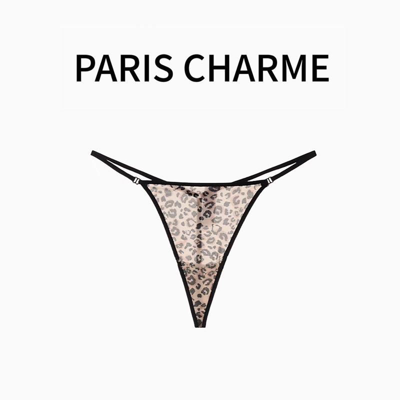 Paris Charme Sexy Leopard Print Women's Thong Seamless Low-Waist Thin Strap Pure Desire Yoga Sports Fitness Underwear Paris Charme Sexy Leopard Print Women's Thong Seamless Low-Waist Thin Strap Pure Desire Yoga Sports Fitness Underwear