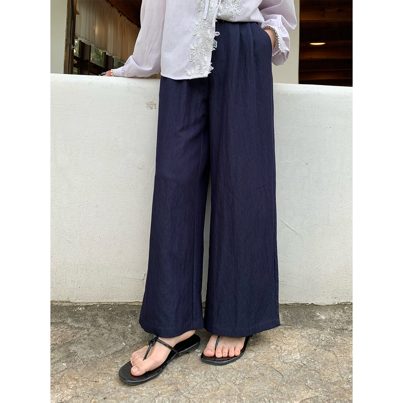 Highly Recommended! Apu Collaboration (Limited to One Purchase) Faux Denim Tencel Cool Breathable Cropped Casual Pants