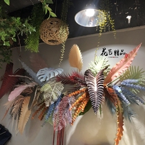 Color leaf decoration wall hanging banana turtle back leaf ins pink Sanwei Kei leaf eucalyptus flower wall door head