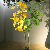 Yellow ginkgo biloba outdoor Big Tree decorative leaves fake leaves simulation tree custom red maple leaf green ginkgo leaf