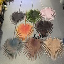 Retro simulation palm leaf wasabi leaf fan leaf sunflower soft pack leaf color full orange gray black curry