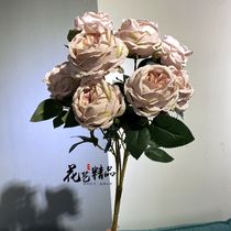 Retro texture wrapped heart rose rose rose rose rose rose fake flower imitation flower decorative vase flower arrangement wedding wedding bouquet