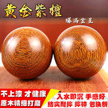 Gold rosewood handball health ball Gold silk sandalwood elderly fitness ball solid wood solid health handball play hand turn