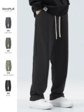 Черные демисезонные утепленные штаны для отдыха, свободный прямой крой, в американском стиле