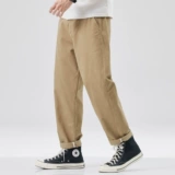 Хаки трендовые хлопковые штаны, в американском стиле, свободный прямой крой, подходит для подростков