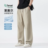 Hansca Cool Lyocell Tencel Брюки Мужские Лето 2025 Тонкие дышащие драпированные Свободные прямые повседневные брюки