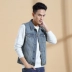 Hansca Hanska Mùa xuân và mùa thu cotton denim vest nam Không tay áo vest vest vest vest giản dị áo khoác nam thu đông Áo vest cotton