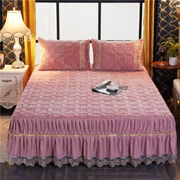 Luật Levin nhung ren giường váy Hàn Quốc phiên bản của bedspread bông dày ấm Simmons 1,5m 1.8m Covers trượt giường ngủ - Váy Petti