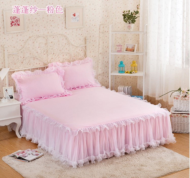 Hàn Quốc phiên bản của giường váy ren mảnh duy nhất công chúa giường trải giường đặt bông dày 1.8 m nệm chống trượt bảo vệ bìa