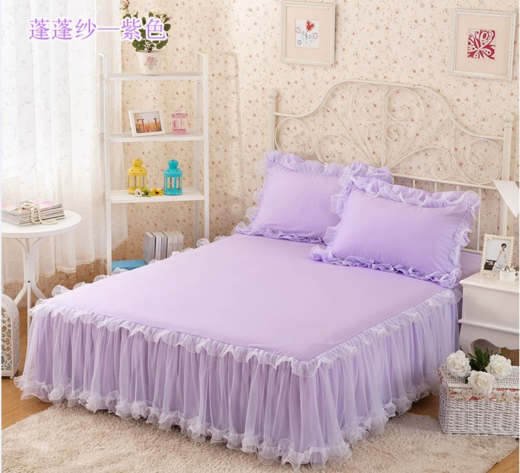 Hàn Quốc phiên bản của giường váy ren mảnh duy nhất công chúa giường trải giường đặt bông dày 1.8 m nệm chống trượt bảo vệ bìa ga giường viền ren