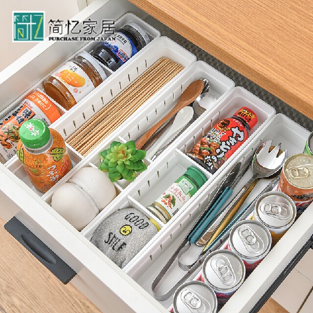 Japan Imported Kitchen Drawers Separation Plate Intake Box Dining with Chopsticks Divided-box cabinets Layered Containing Ger-Taobao