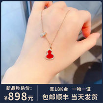 Unicorn big gourd necklace female 18K rose gold cross choker simple temperament light luxury High sense does not fade
