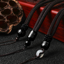 Thick sandalwood hand-woven hanging rope obsidian necklace rope for men and women jade pendant pendant lanyard
