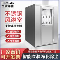 Stainless steel air shower room single person multi-person double blow air shower room cargo shower machine dust-free workshop air shower door for food factory