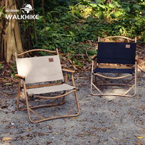 WALKHIKE portable outdoor folding chair camping KMitte chair backrest aluminum alloy chair Chair Fishing Stool