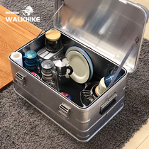 WALKHKE OUTDOOR CAMPING ALUMINUM ALLOY CONTAINING BOX MULTIFUNCTION STORAGE CASE RESERVE CASE TRAVEL METAL