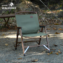 WALKHIKE Martial Chair Outdoor Fishing Stool Self Driving Cruise Park Casual Portable Solid Wood Folding Chair Kermit Chair