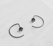 Paris France AgJc original hand made European and American minimalist 925 sterling silver oxide earrings spot