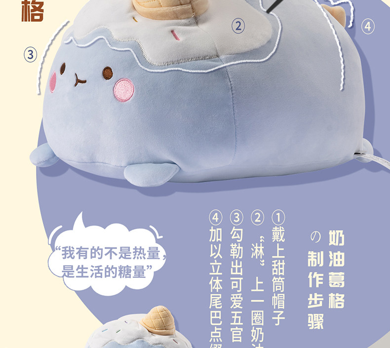 Мягкая игрушка miniso名创优品元气食堂趴姿公仔女生毛绒玩偶抱枕儿童玩具礼物