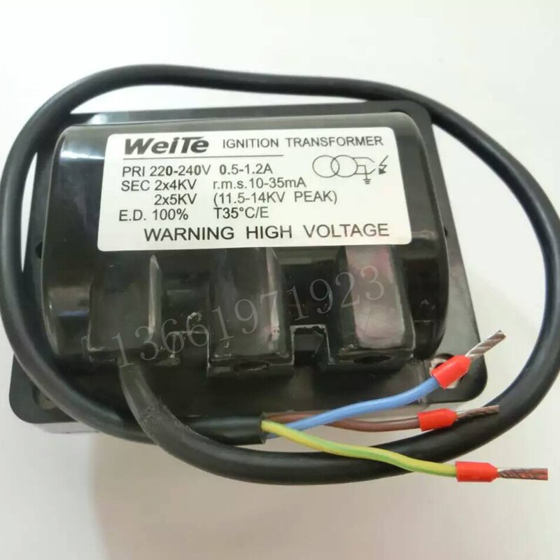 Burner diesel combustion ignitor 8KV combustion engine ignition coil 2 * 5KV high voltage wire ladle ignition transformer