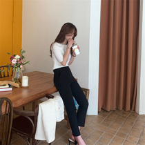 South Korea 2020 New straight nine-point suit pants women slim slim casual small feet straight tube regular pants women