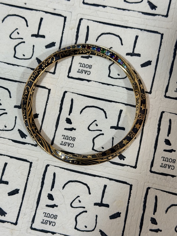 S2Cm Cast Soul Eternal-Mobius Black Gold Bracelet Pure Gold 999 Retro Original Design