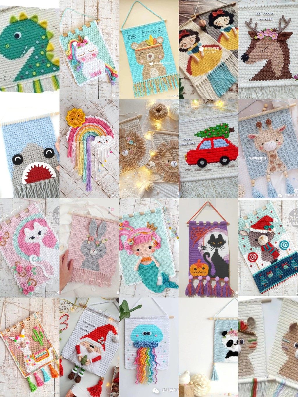 Small Thoughts Shop Idle Hand Time Manual DIY Tutorial Diagrams Decontrode GQB Crochet Wall-mounted Wall Tapestry Collection-Taobao