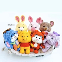 Xiaolians shop tutorial crochet handmade DIY illustration GTW021 Doll Pooh and Friends Q version (medium)