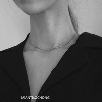 Cotton bar worm plated sterling silver 925 European and American classic gas field elegant Cold Wind necklace thick snake bone chain single collarbone