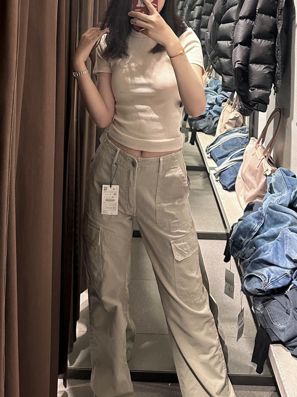 Za Spring and Autumn New Design American Retro Straight Cargo Pants Long Trousers Trendy ins High Street Women's Pants 5520265 Za Spring and Autumn New Design American Retro Straight Cargo Pants Long Trousers Trendy ins High Street Women's Pants 5520265