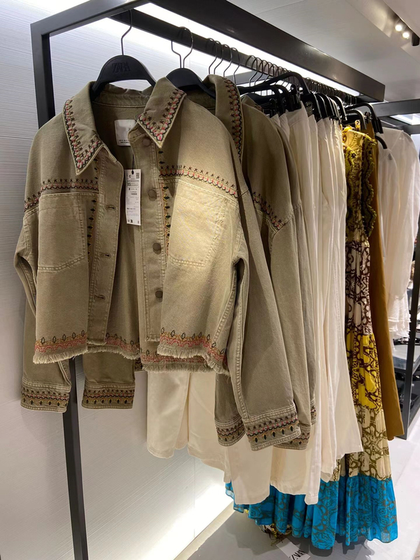 Za Spring and Autumn New Ethnic Style Fashion Embroidered Decorative Cotton Single-Breasted Shirt Jacket for Women 4877075 505