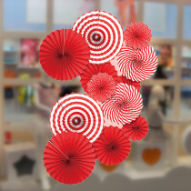 520 Festival Decoration Paper Fan Peanut Day Party Dessert Desk Shopping Window Event Wedding Scene Arrangement