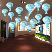 New Years Day Spring Festival decoration hot air balloon Valentines Day folding paper lantern pendant window arrangement parachute