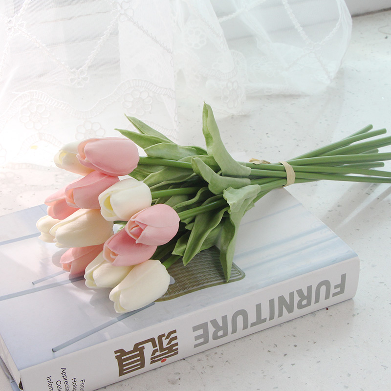 Tulip artificial flower fake flower decoration living room silk flower fake flower flower arrangement table cake decoration flower living room decoration