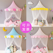 Childrens tent reading corner bed gauze curtain indoor princess playhouse half-month kindergarten reading corner doll house